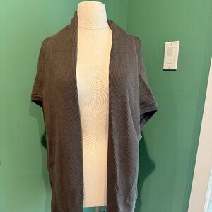 COS LONG CARDIGAN, COTTON/WOOL MUTED OLIVE COLOR, SZ M